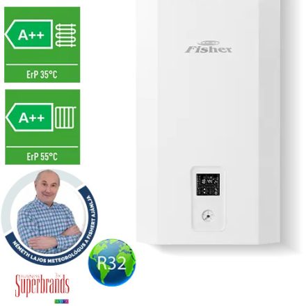 Fisher Levegő-víz hőszivattyú  FHF-WHS-121CE3 (hidraulikus egység+kültéri egység) 12 kW, R32, 230V,WIFI