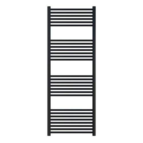 Heiztech törölközőszárító radiátor 600x1600 egyenes, fekete, tartozékcsomaggal