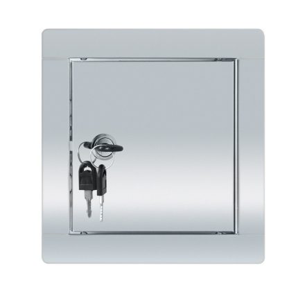 INOX szervízajtó 150x150mm KULCSOS ZÁRRAL VORTZ (csempeajtó, ellenőrző ablak, revíziós ajtó)