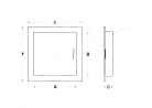 FÉM szervízajtó 150x150mm fehér VORTZ (csempeajtó, ellenőrző ablak, revíziós ajtó)