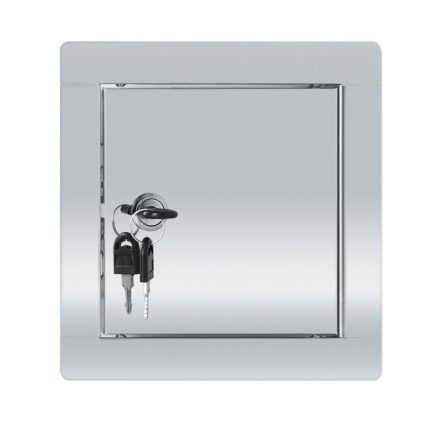 INOX szervízajtó 150x200mm KULCSOS ZÁRRAL VORTZ (csempeajtó, ellenőrző ablak, revíziós ajtó)