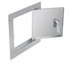 FÉM szervízajtó 150x200mm fehér KULCSOS ZÁRRAL VORTZ (csempeajtó, ellenőrző ablak, revíziós ajtó)
