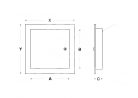 INOX szervízajtó 200x200mm KULCSOS ZÁRRAL VORTZ (csempeajtó, ellenőrző ablak, revíziós ajtó)
