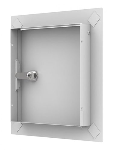 FÉM szervízajtó 250x300mm fehér KULCSOS ZÁRRAL VORTZ (csempeajtó, ellenőrző ablak, revíziós ajtó)