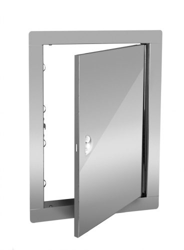 INOX szervízajtó 400x400mm VORTZ (csempeajtó, ellenőrző ablak, revíziós ajtó)