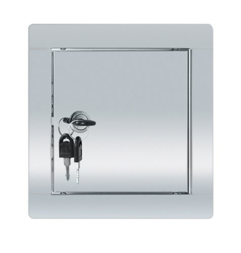 INOX szervízajtó 400x400mm KULCSOS ZÁRRAL VORTZ (csempeajtó, ellenőrző ablak, revíziós ajtó)