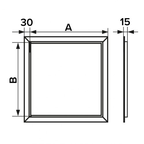 ALU/GIPSZKARTON szervízajtó 500x500mm VORTZ (csempeajtó, ellenőrző ablak, revíziós ajtó)