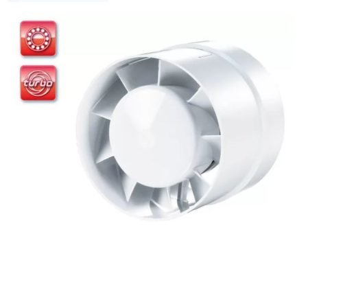 Vents 125 VKO L TURBO emelt légszállítású, golyóscsapágyas elszívó csőventilátor