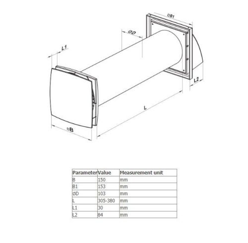VENTS SOLO RA-1-35-9 R V.2 Hővisszanyerős szellőző